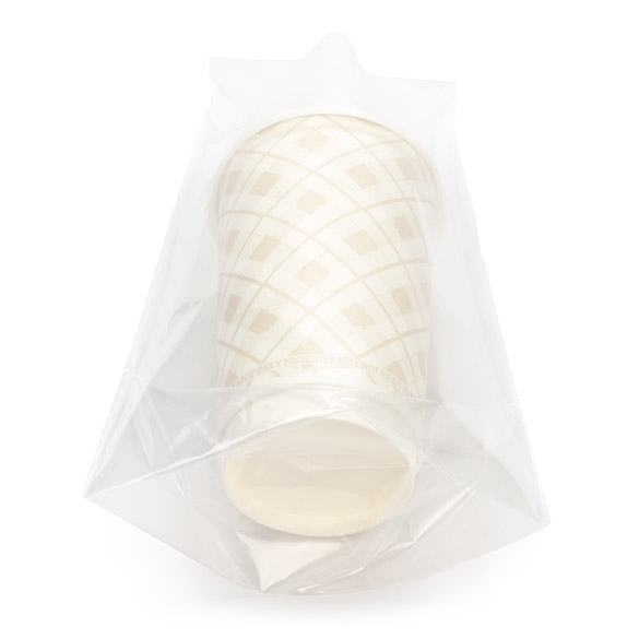 Cup Carryout Bags come with an expanding bottom gusset to allow them to stand upright.