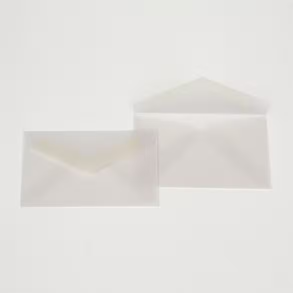 Vellum envelopes are semi-transparent.